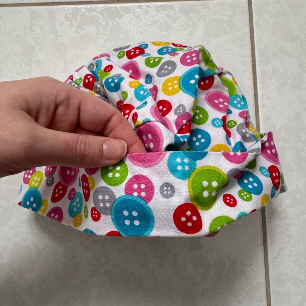 Colorful Button Patterned Nursing scrub cap